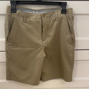 Under Armour Youth Large Tan Performance Flat-Front Shorts